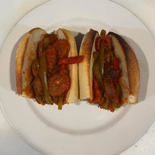 10" Sausage and Peppers Hot Hero.